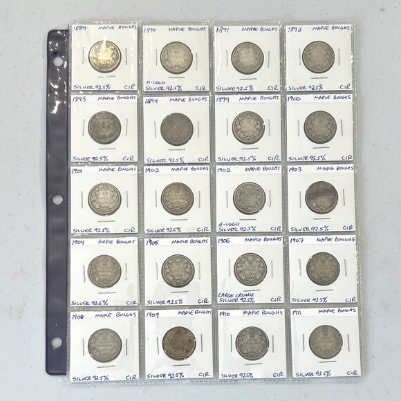 Every Year Set + of 60 Canadian Maple Boughs 1870 to 1936 Silver 25¢ Coins! - Picture 4 of 16